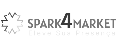 Logotipo da Spark4Market com o slogan 'Eleve Sua Presença', destacando serviços de marketing digital personalizados e estratégias focadas em resultados.